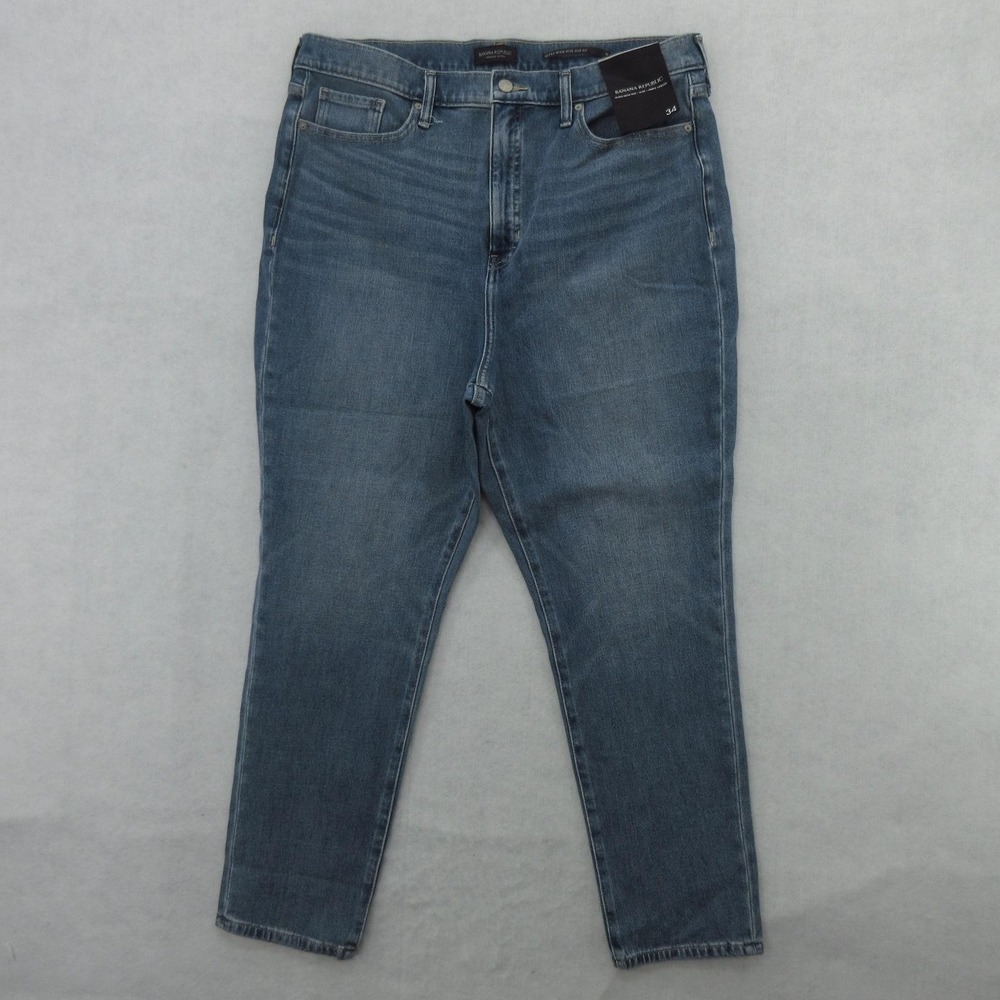 Banana Republic Ultra High Rise Slim Ankle Jeans Womens 34 Blue Stretch Denim